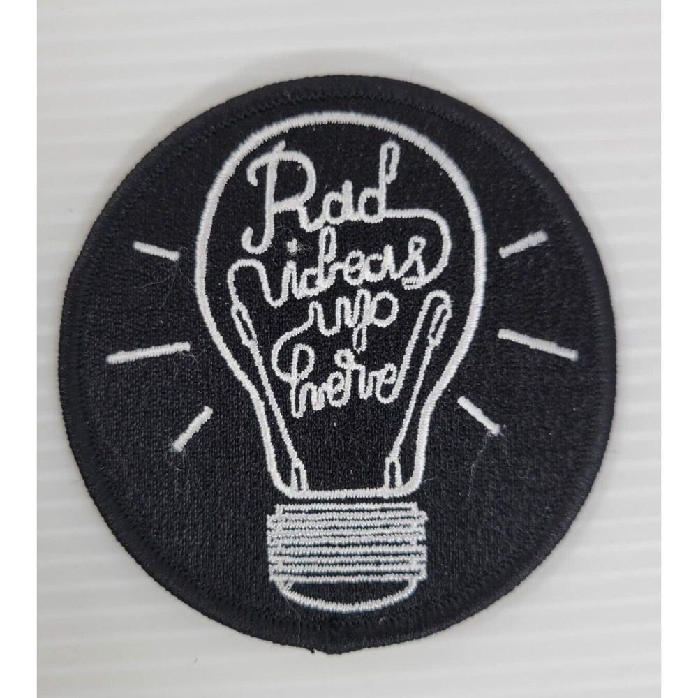 Rad Ideas Up Here Lightbulb Patch 3" Sew On Hats Caps Jeans Jackets Backpacks